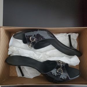 Gucci patent mules heels